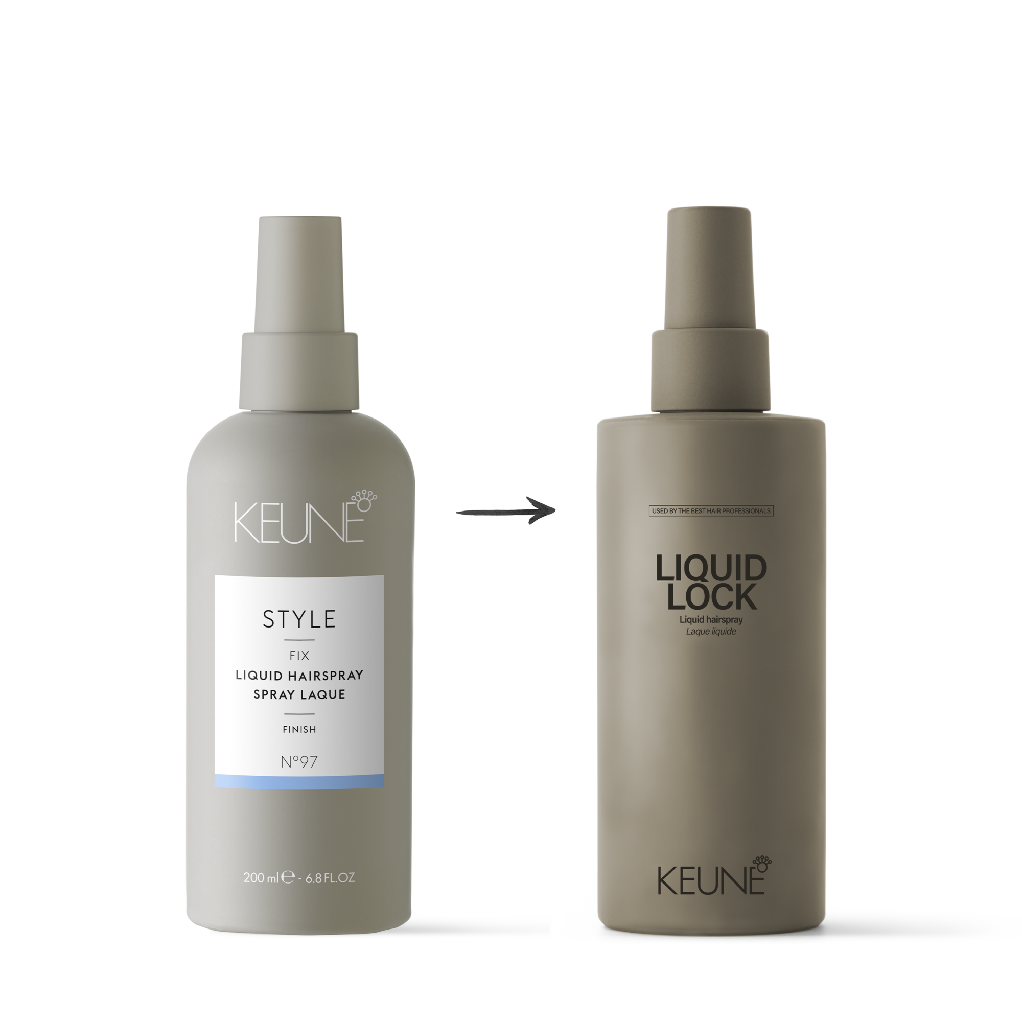 Keune Liquid Lock: Haarprodukt für starken Halt und Wet-Look, flüssiges Haarspray für jeden Stylingwunsch, hält bis zu 48 Stunden.